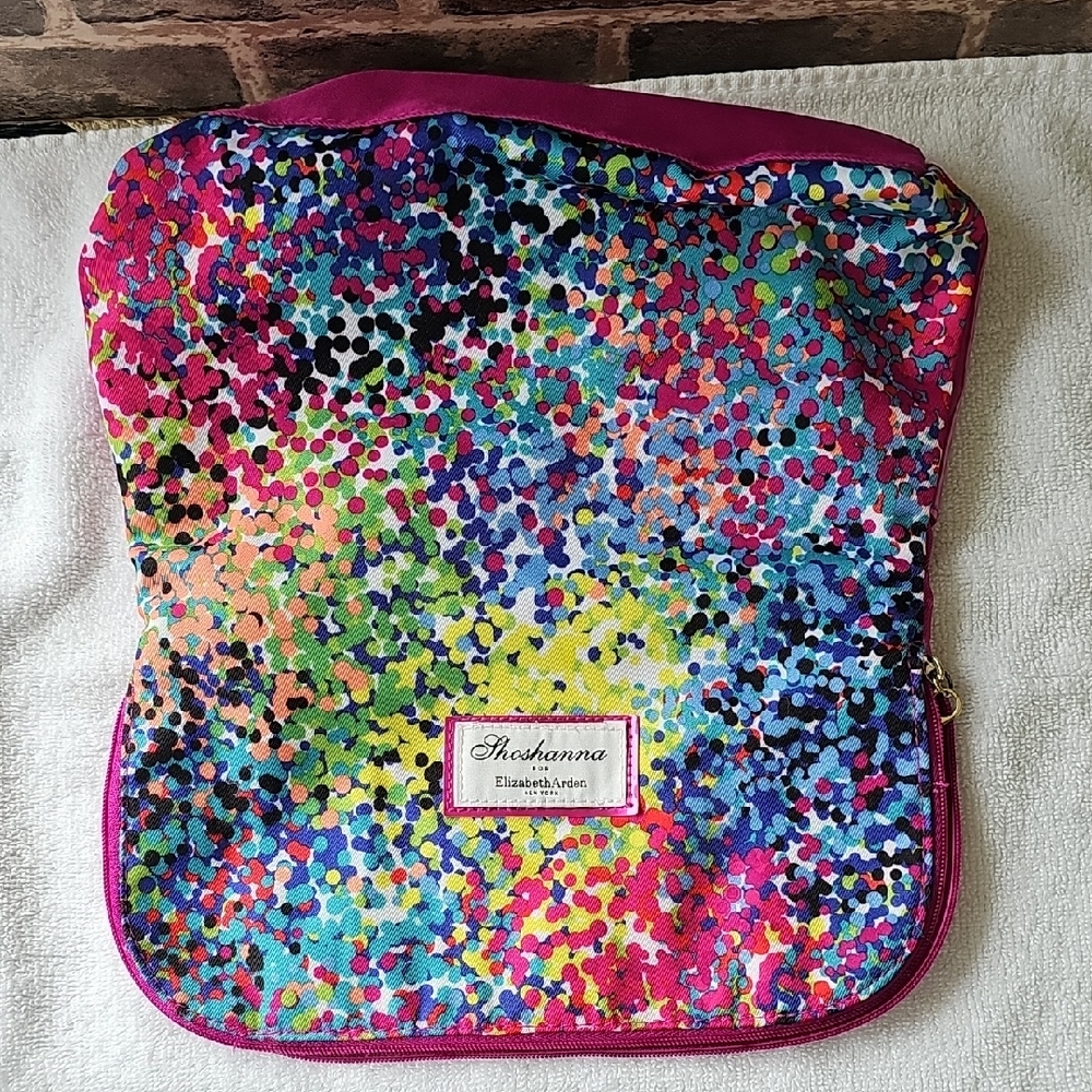 Shoshanna for Elizabeth Arden Multicolor Confetti Cosmetic Makeup Travel Bag Clu